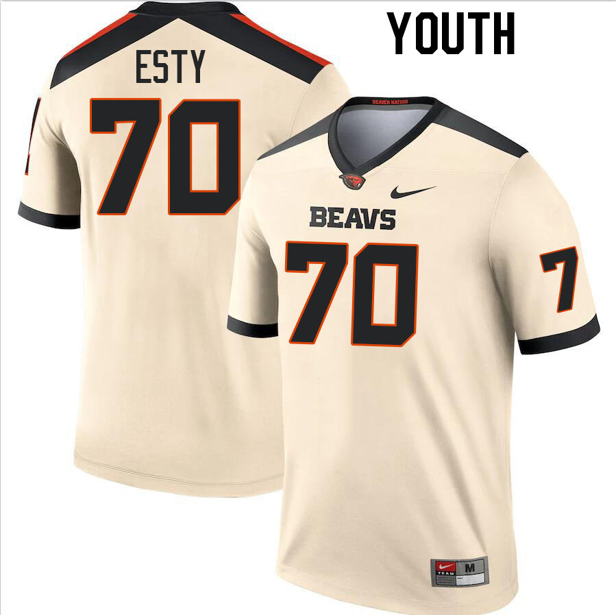 Youth #70 Zander Esty Oregon State Beavers College Football Jerseys Stitched-Cream